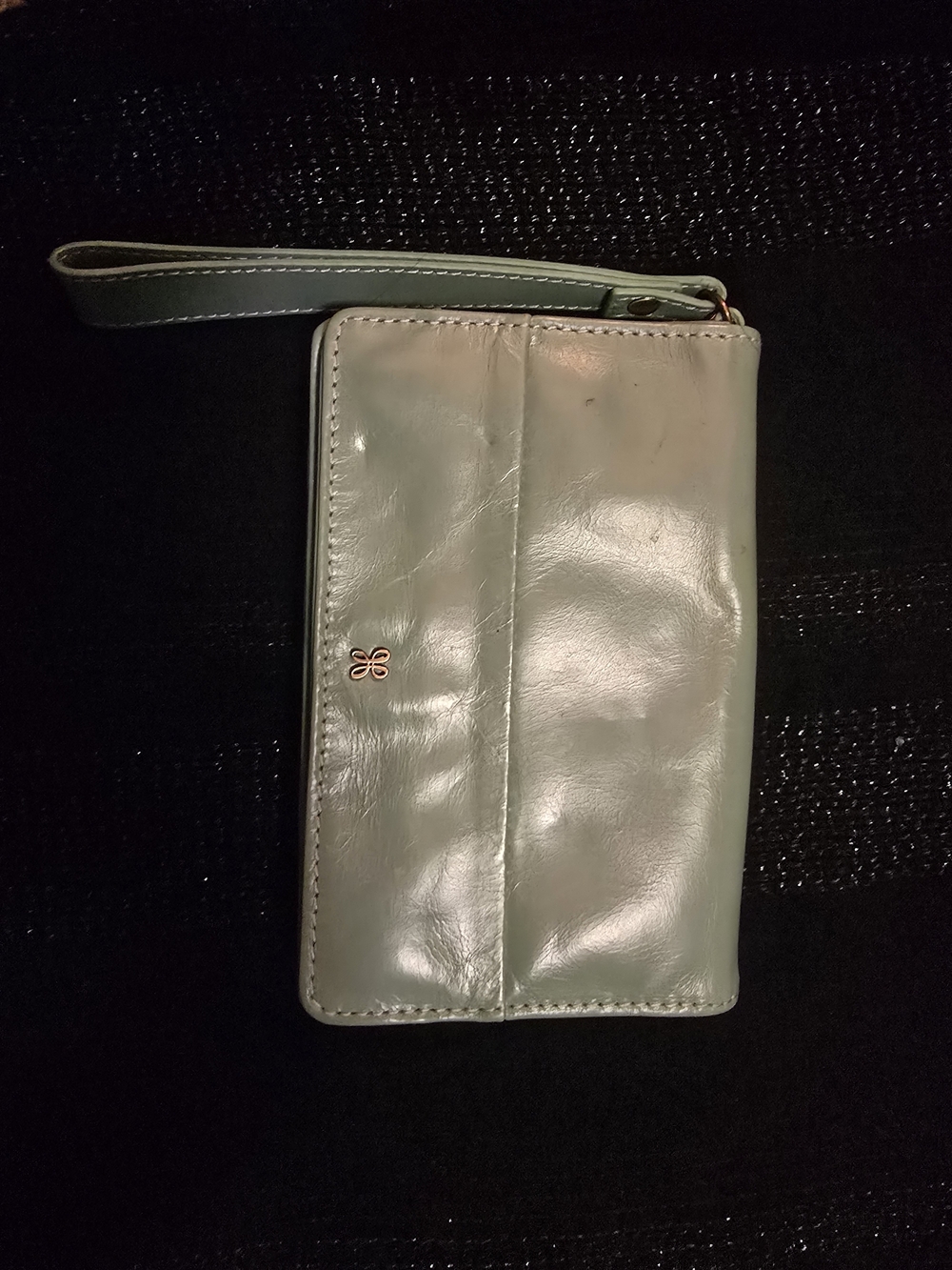 HOBO Mint Green Leather Wristlet Phone Case with Wrist Strap